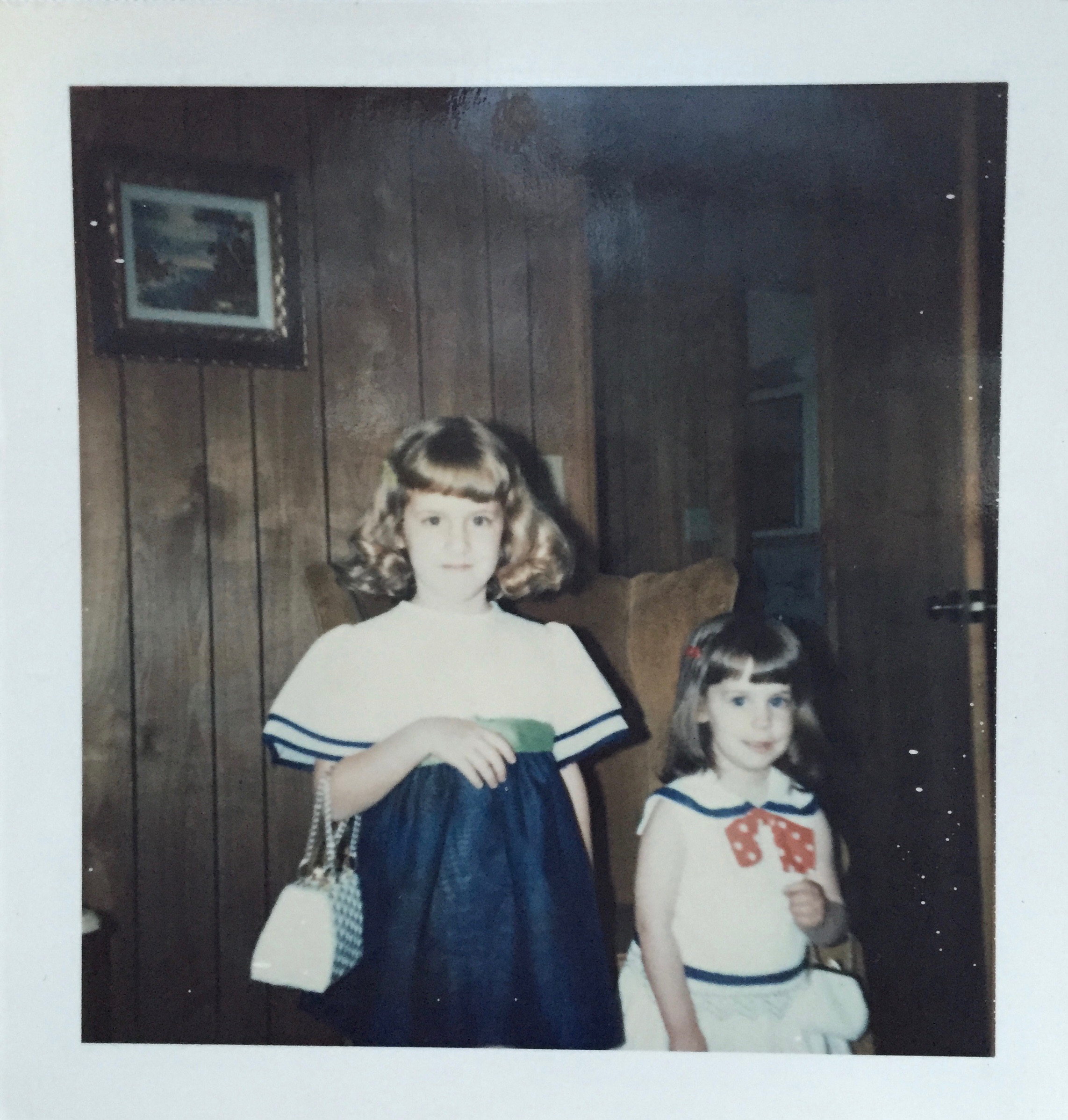 Shameless second shot of my big sister Angie and myself, dressed to get our Easter on, circa 1973.