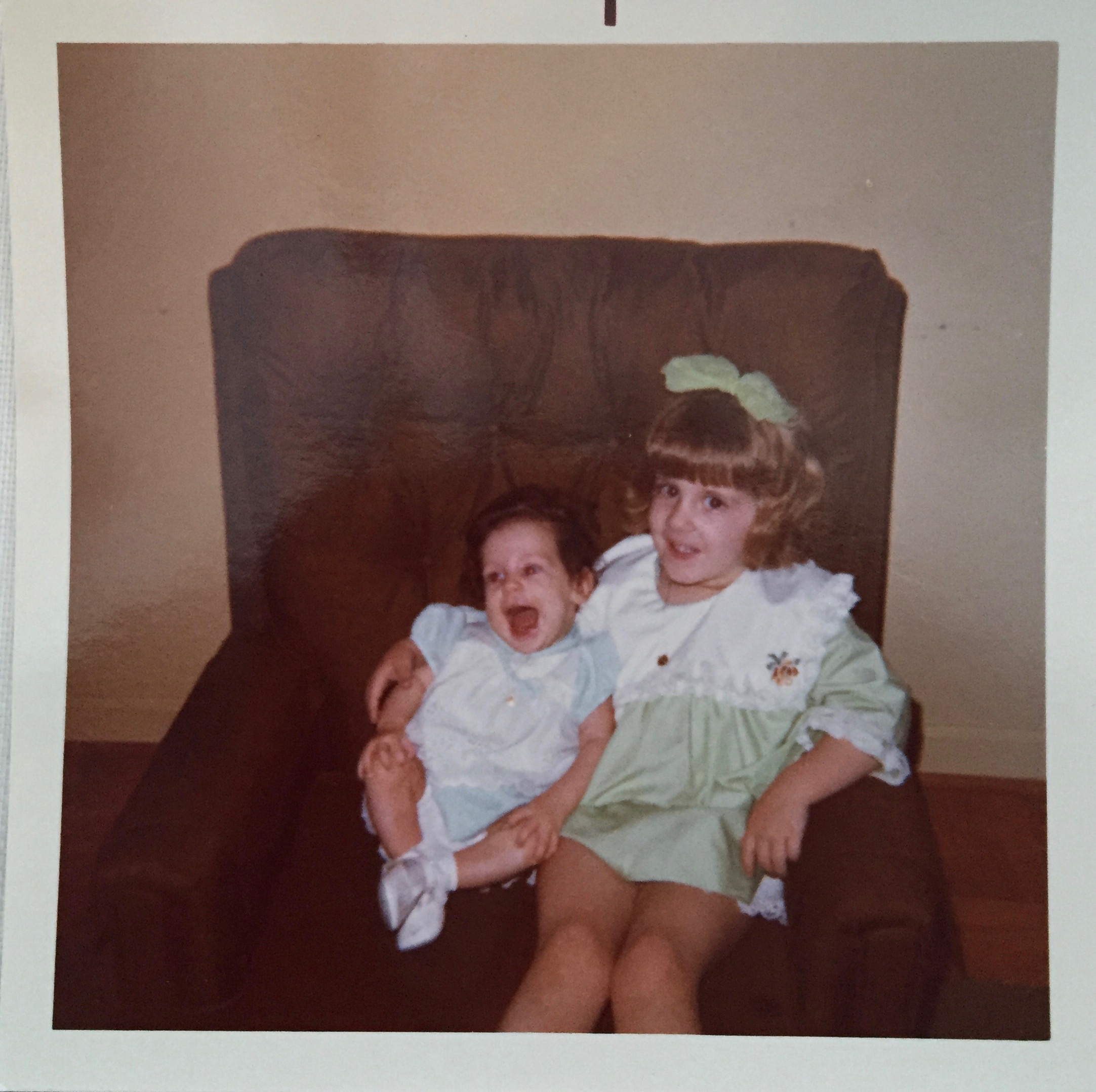 My sister, Angie, and me - Easter 1970