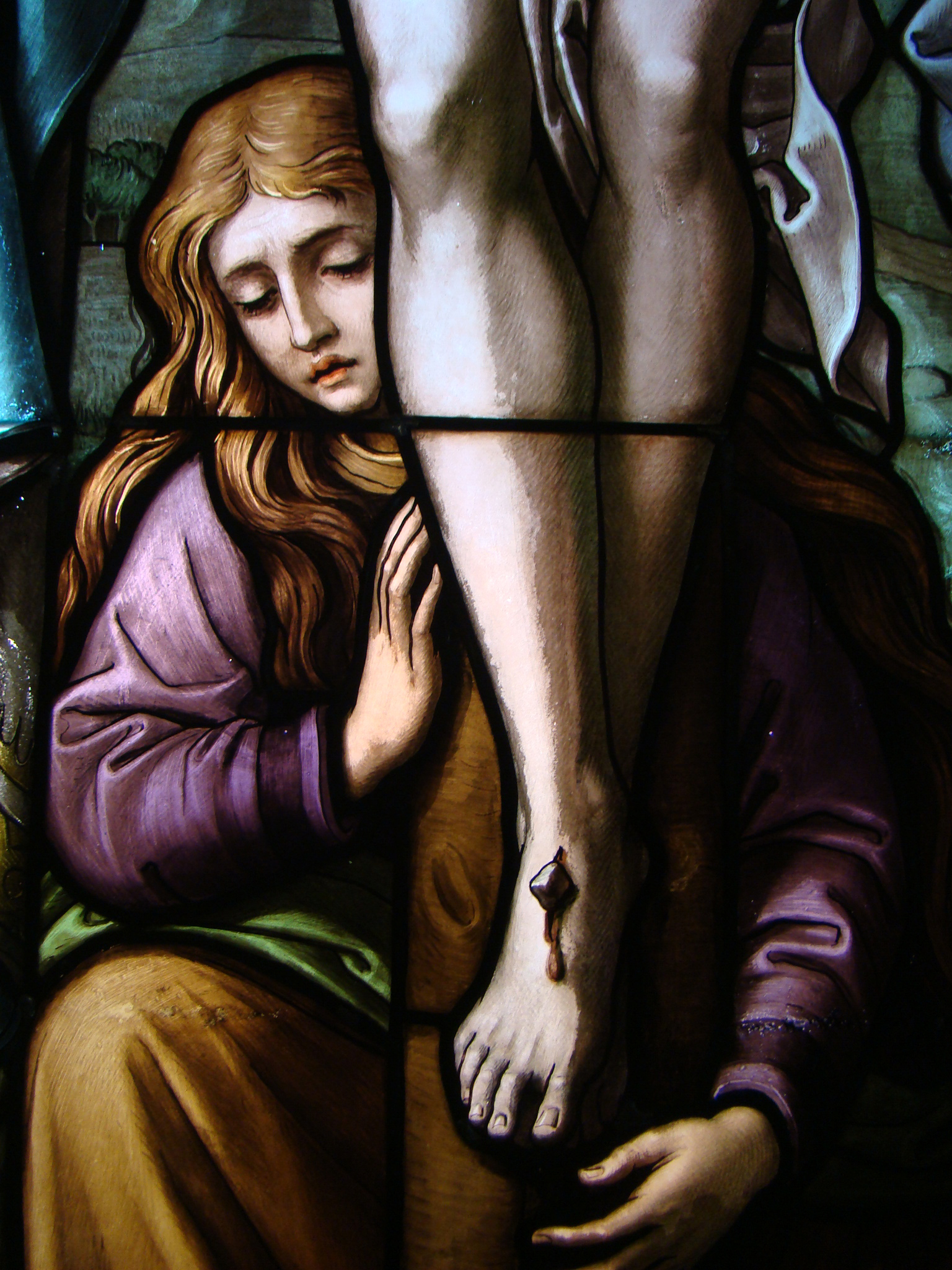 "Mary Magdalene," stained glass from St. Kilian’s Church in Sülzbach, Germany (Photo by Peter Schmelzle)