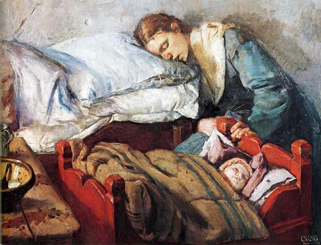 Norwegian Christian Krohg's "Sleeping Mother with Child," c. 1883