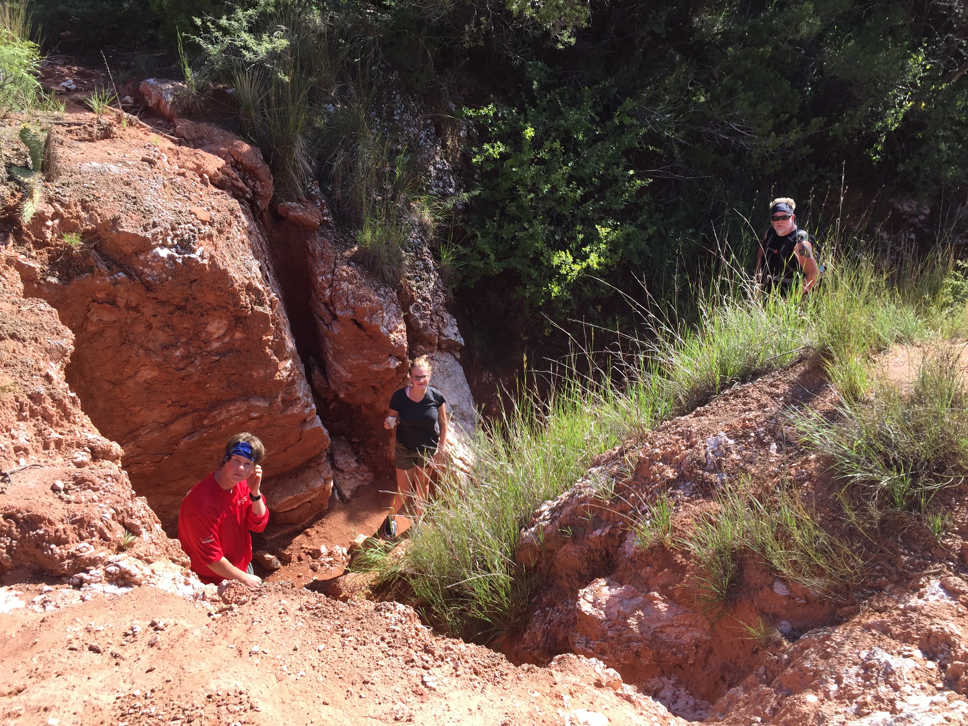 The guys loved the 2-mile trail so much they took us back on it. We discovered a great natural bridge/tunnel. Obviously, it needed to be explored.